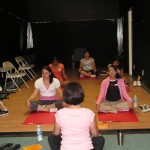 Some of the Circle de Luz girls give yoga a try.