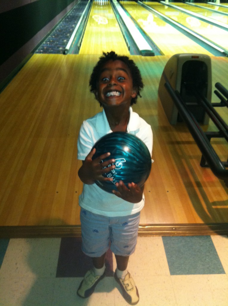Throwing things? Knocking things down? Making lots of noise? Someone in this family LOVES to bowl! 